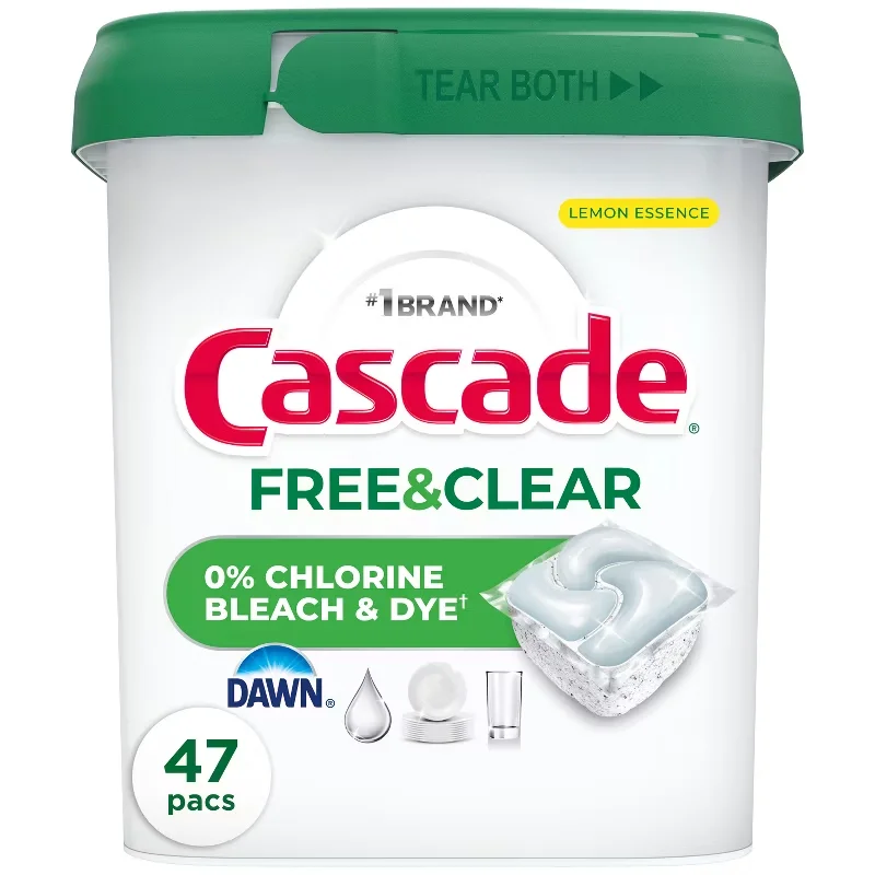 Alternative view of Cascade Free & Clear Pods Dishwasher Detergents - Lemon Essence - 47ct