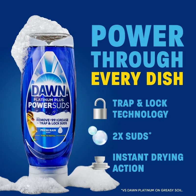 Alternative view of Dawn Platinum Plus PowerSuds Dish Soap - 51.5 fl oz: Liquid Cleaner, Removes Grease, Scented Multi-Surface Use