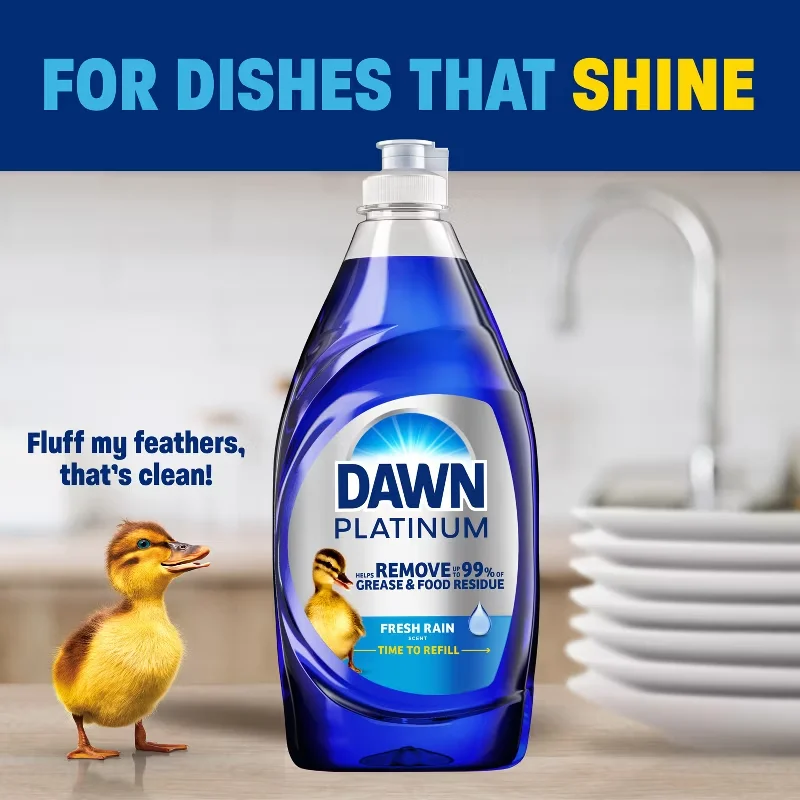 Dawn Fresh Rain Platinum Dish Soaps - 24 fl oz: Liquid Cleaner, Removes Grease, Multi-Surface Use